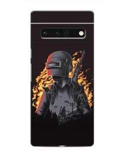 Чехол для Google Pixel 6 Pro с картинкой «PUBG — огненный силуэт»