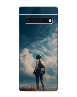 Чехол для Google Pixel 6 Pro с картинкой «Герой PUBG на скале»