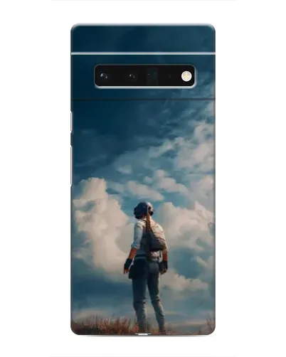 Чехол для Google Pixel 6 Pro с картинкой «Герой PUBG на скале»