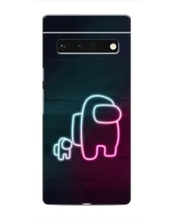 Чехол для Google Pixel 6 Pro с картинкой «Among Us неон-арт»