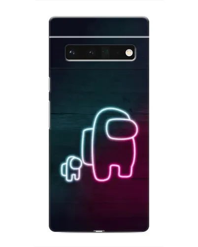 Чехол для Google Pixel 6 Pro с картинкой «Among Us неон-арт»