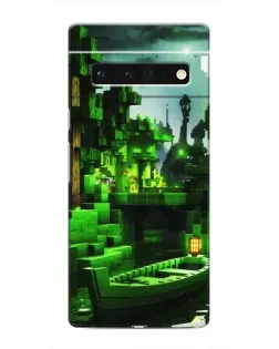 Чехол для Google Pixel 6 Pro с картинкой «Minecraft лесной пейзаж»