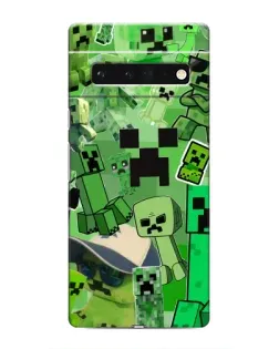 Чехол для Google Pixel 6 Pro с картинкой «Криперы Minecraft»