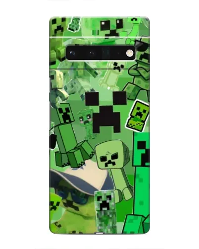 Чехол для Google Pixel 6 Pro с картинкой «Криперы Minecraft»