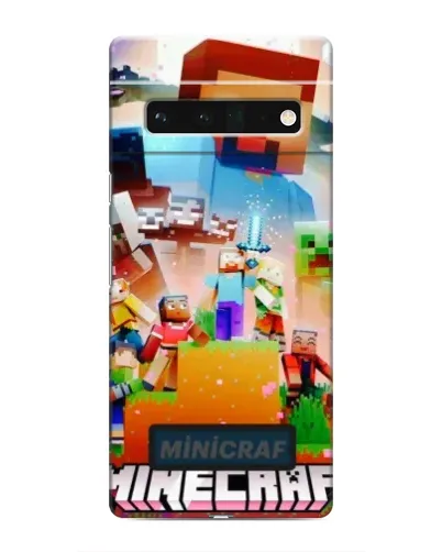 Чехол для Google Pixel 6 Pro с картинкой «Minecraft герои игры»