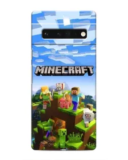 Чехол для Google Pixel 6 Pro с картинкой «Minecraft классический мир»