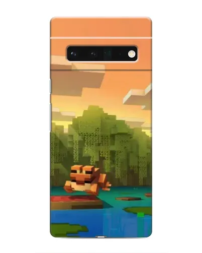 Чехол для Google Pixel 6 Pro с картинкой «Майнкрафт закат солнца»