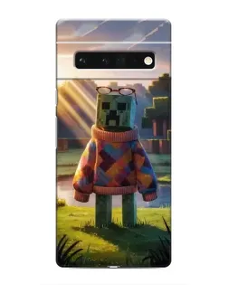Чехол для Google Pixel 6 Pro с картинкой «Крипер в свитере»