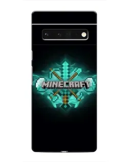 Чехол для Google Pixel 6 Pro с картинкой «Minecraft Diamond лого»