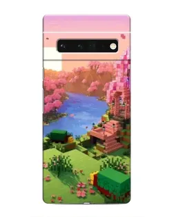 Чехол для Google Pixel 6 Pro с картинкой «Розовое дерево Minecraft»