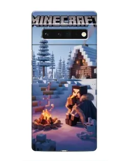 Чехол для Google Pixel 6 Pro с картинкой «Зимний Minecraft»