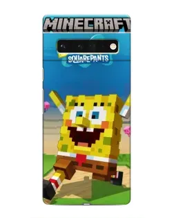 Чехол для Google Pixel 6 Pro с картинкой «Губка Боб Minecraft»