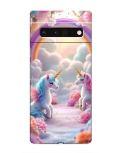 Чохол для Google Pixel 6 Pro з картинкою «Веселка і єдинороги»