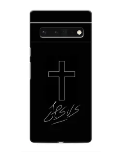 Чехол для Google Pixel 6 Pro с картинкой «Графический крест Jesus»