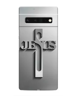 Чехол для Google Pixel 6 Pro с картинкой «Металлический крест Jesus»