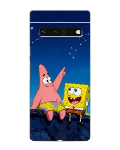 Чохол для Google Pixel 6 Pro з картинкою «Губка Боб та Патрік вночі»