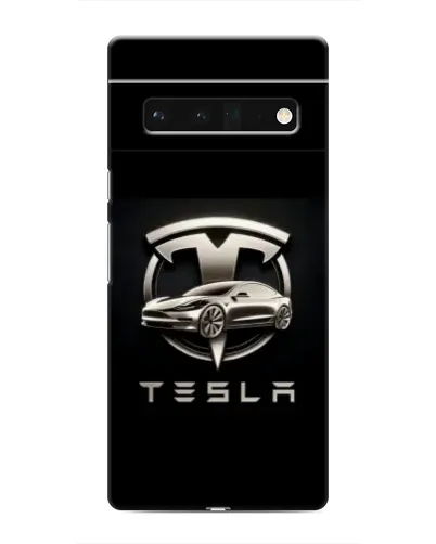 Чохол для Google Pixel 6 Pro з картинкою «Tesla — срібне авто»