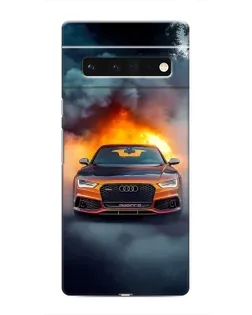 Чохол для Google Pixel 6 Pro з картинкою «Audi у вогняному диму»