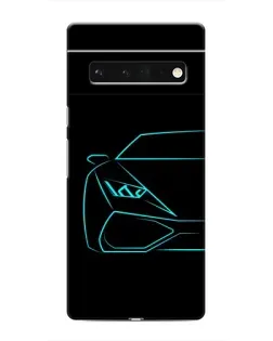 Чохол для Google Pixel 6 Pro з картинкою «Блакитний силует Lamborghini»