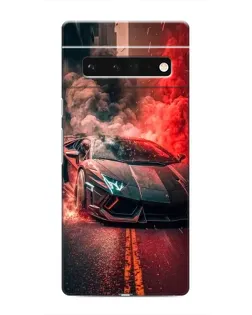 Чохол для Google Pixel 6 Pro з картинкою «Lamborghini червоний дим»