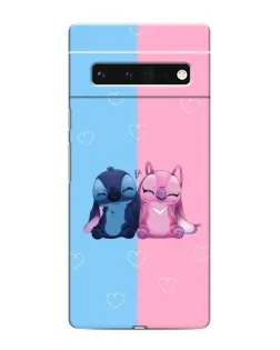 Чехол для Google Pixel 6 Pro с картинкой «Stitch и Angel Love»
