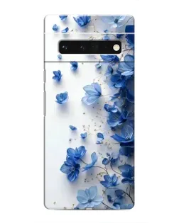 Чехол для Google Pixel 6 Pro с картинкой «Голубой цветочный каскад»