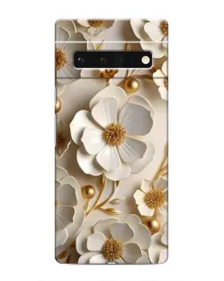 Чехол для Google Pixel 6 Pro с картинкой «Белие бумажние  цвети»