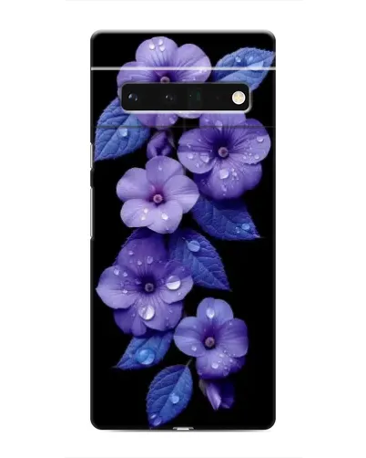 Чехол для Google Pixel 6 Pro с картинкой «Фиолетовые цветы с росою»