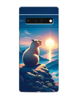Чохол для Google Pixel 6 Pro з картинкою «Захід сонця з капібарою»