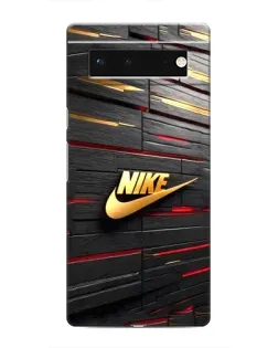 Чохол для Google Pixel 6 з картинкою «Золотий Nike на металі»