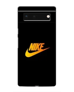 Чехол для Google Pixel 6 с картинкой «Золотой логотип Nike»