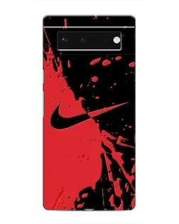 Чехол для Google Pixel 6 с картинкой «Красные брызги Nike»