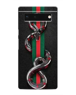 Чехол для Google Pixel 6 с картинкой «Gucci — змея на полосе»