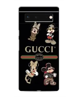 Чехол для Google Pixel 6 с картинкой «Gucci — герои Disney и монограмма»