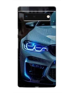Чохол для Google Pixel 6 з картинкою «Погляд BMW з синіми фарами»