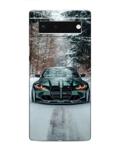 Чохол для Google Pixel 6 з картинкою «BMW у зимовому лісі»