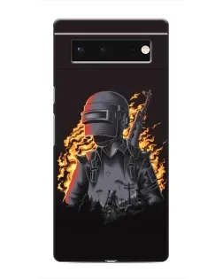 Чохол для Google Pixel 6 з картинкою «PUBG — вогняний силует»