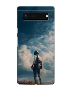Чохол для Google Pixel 6 з картинкою «Герой PUBG на скелі»