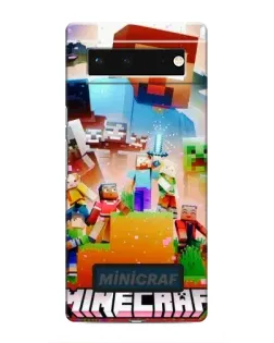 Чохол для Google Pixel 6 з картинкою «Minecraft герої гри»