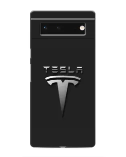 Чохол для Google Pixel 6 з картинкою «Сталевий логотип Tesla»
