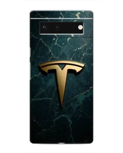 Чохол для Google Pixel 6 з картинкою «Мармурова Tesla Gold»
