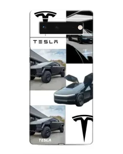 Чохол для Google Pixel 6 з картинкою «Колаж Cybertruck Tesla»