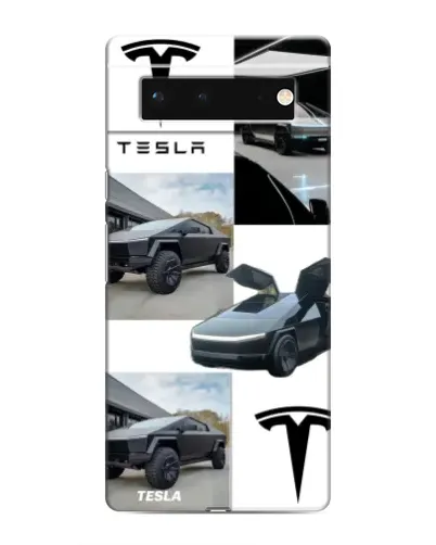 Чохол для Google Pixel 6 з картинкою «Колаж Cybertruck Tesla»