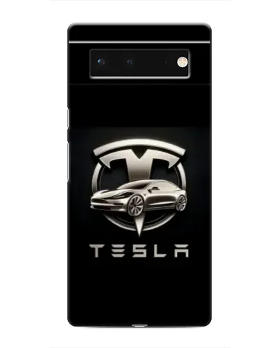 Чохол для Google Pixel 6 з картинкою «Tesla — срібне авто»