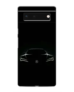 Чехол для Google Pixel 6 с картинкой «Mercedes — силуэт авто»