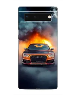 Чохол для Google Pixel 6 з картинкою «Audi у вогняному диму»