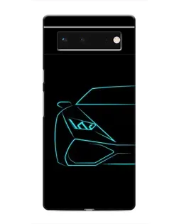 Чохол для Google Pixel 6 з картинкою «Блакитний силует Lamborghini»