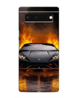 Чохол для Google Pixel 6 з картинкою «Lamborghini у вогні»