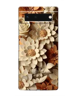 Чохол для Google Pixel 6 з картинкою «Бежевий флористичний декор»