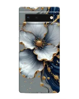 Чохол для Google Pixel 6 з картинкою «Біла квітка та золотий флюїд»